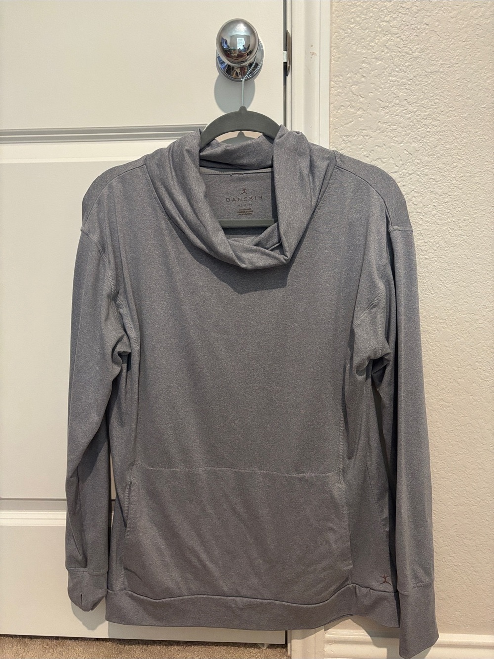 Danskin Light Heather Gray Hooded Athletic Pullover